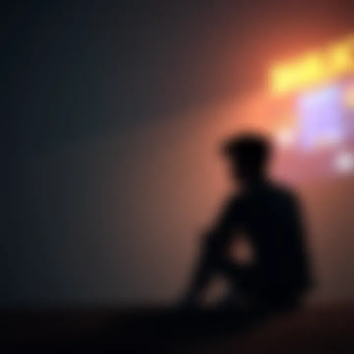 Individual sitting alone, deep in thought, symbolizing the struggle to overcome gambling addiction and aiming for a better future free from debt
