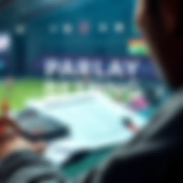 A person analyzing sports betting options with a calculator and notes, considering the risks and rewards of parlay betting.