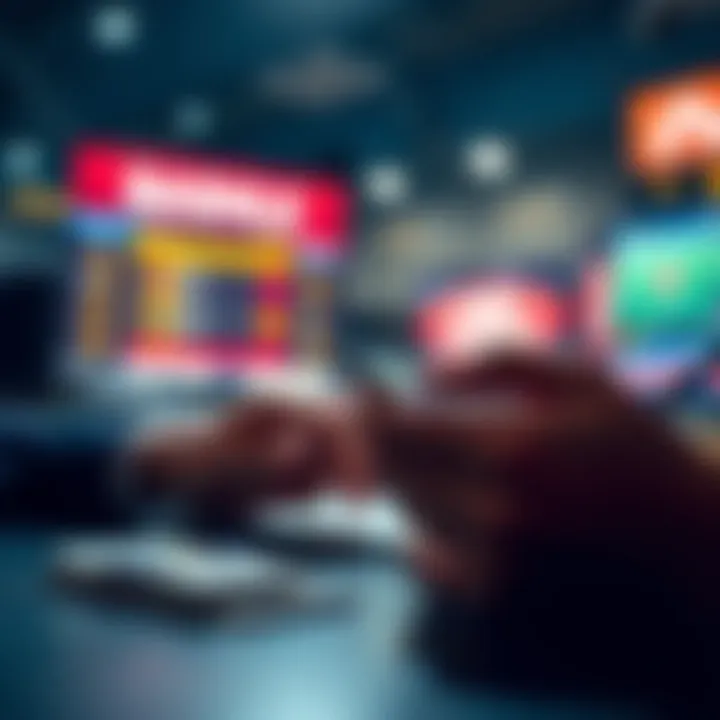 Person looking at betting options on a smartphone with a stack of cash nearby.