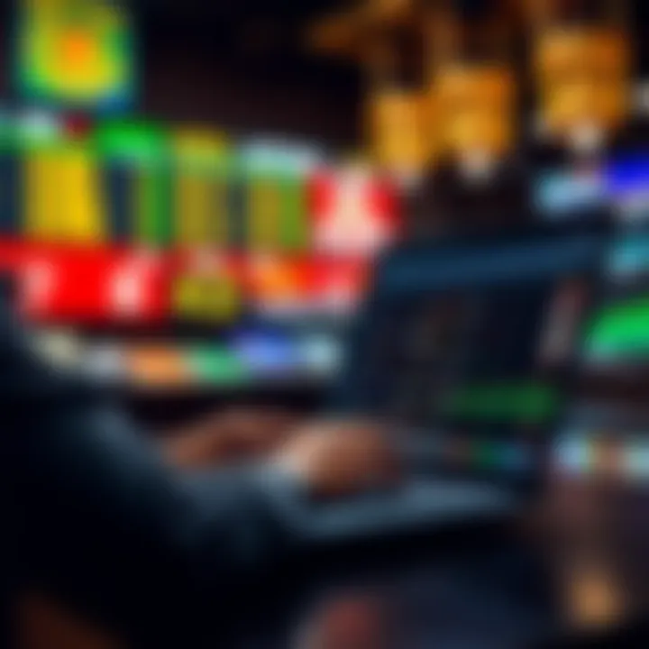 Person reviewing betting options for parlays on a laptop with sports event graphics in the background