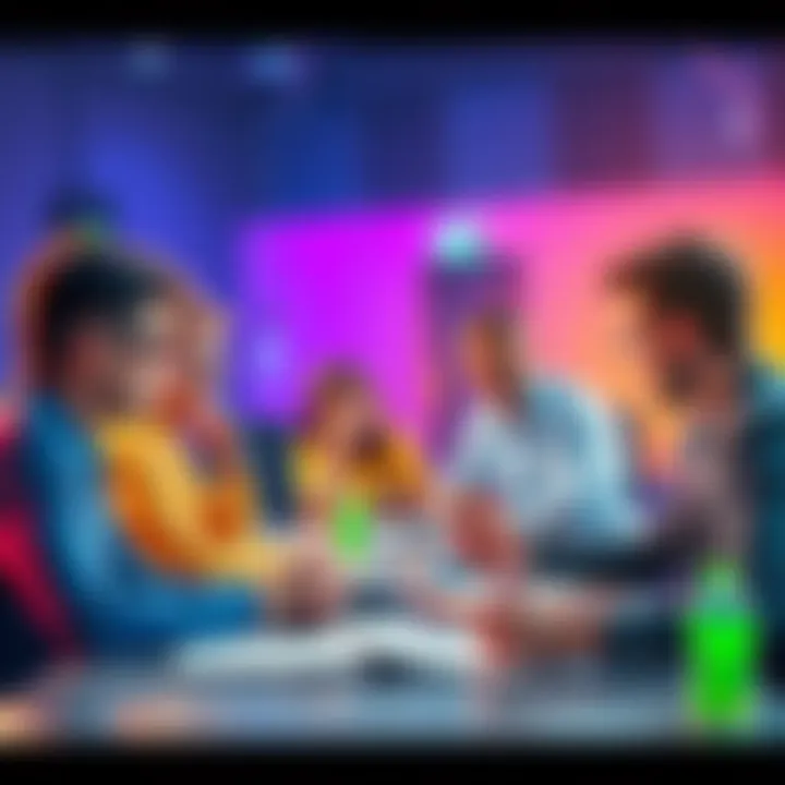 Participants discussing competition rules A group of participants expressing confusion over competition eligibility and grading standards during a meeting