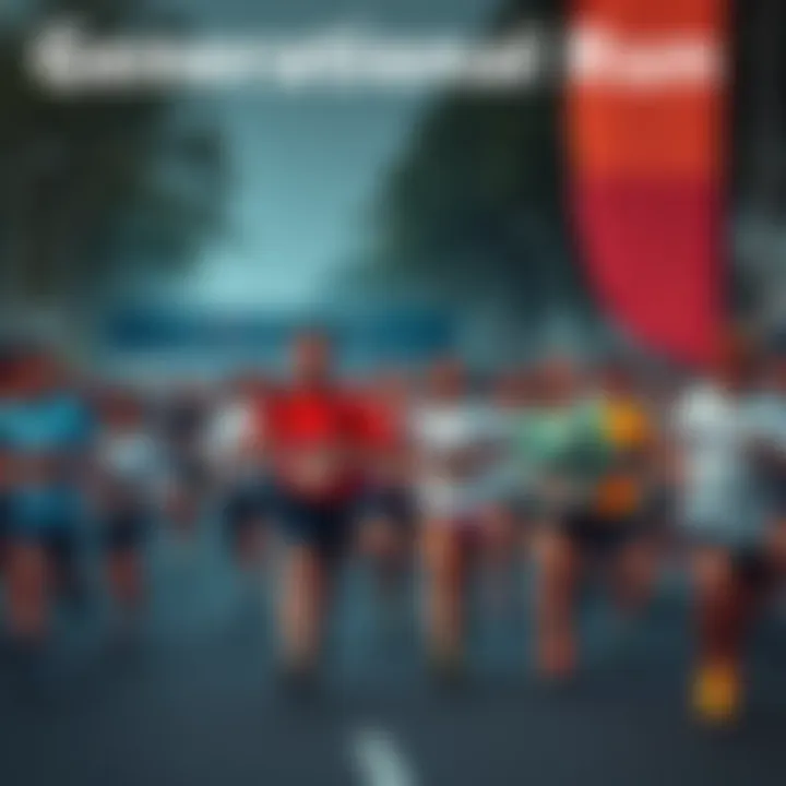 A group of people running together during the Generational Run event, showcasing unity and enthusiasm.