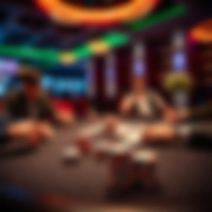 Players at a poker table in Parx Casino, showing chips stacked and cards dealt, with visible pre-flop betting action.