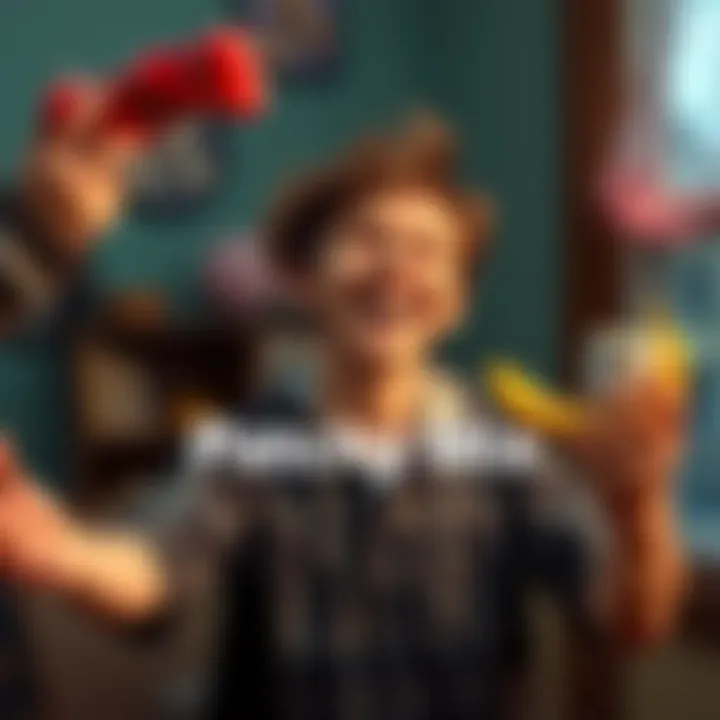 A person laughing while juggling random everyday items like a sock, a coffee cup, and a banana, symbolizing life's funny imperfections.