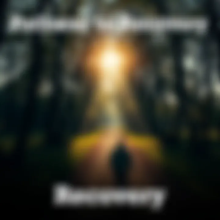 Pathway to Recovery A person walking down a sunlit path surrounded by trees, symbolizing personal growth and recovery.