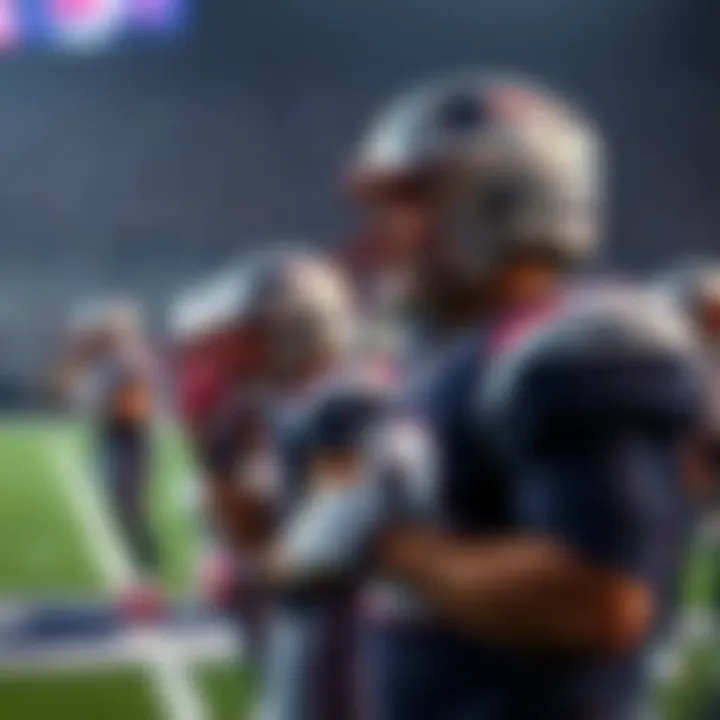 New England Patriots players warming up before a game, focused and ready to play.