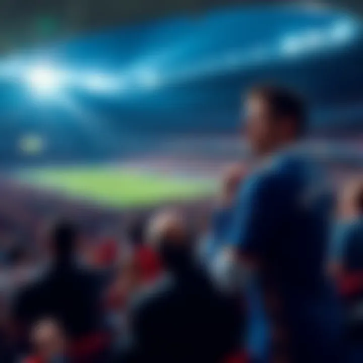 A football stadium filled with fans looking confused and disappointed about Pedri's absence from the Team of the Year announcement