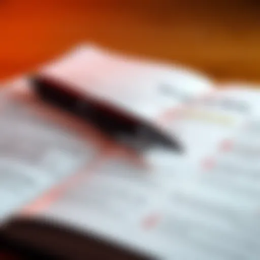 A close-up of a pen resting on an open sports rule book with highlighted sections