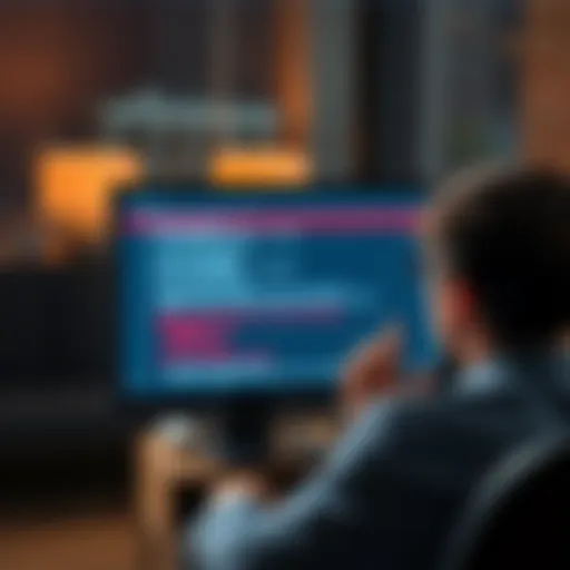 A frustrated person looking at a computer screen showing error messages related to login problems in Pennsylvania due to high traffic.