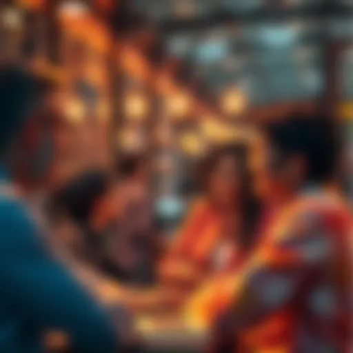Group of people sharing ideas in a discussion forum