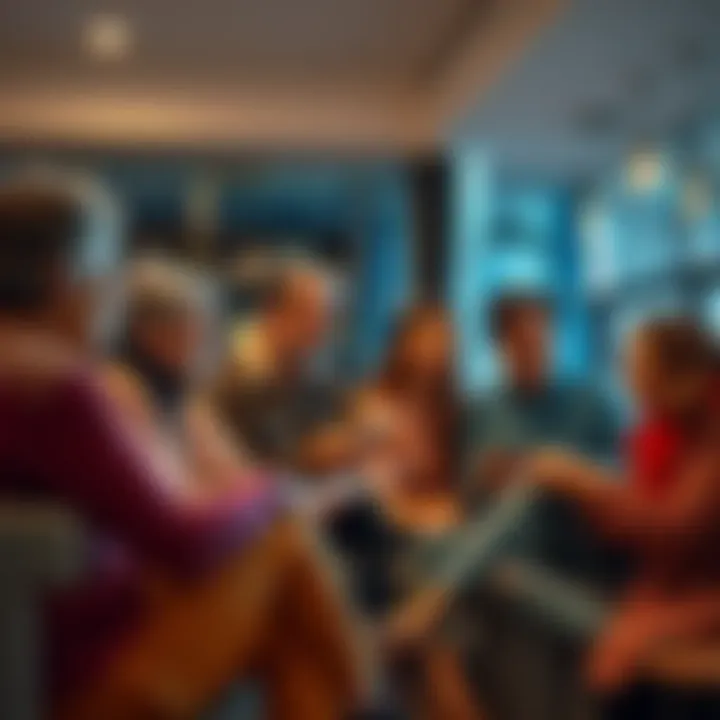 People connecting over time A group of friends sitting together sharing stories and memories, reflecting on changes in their lives since they last met.