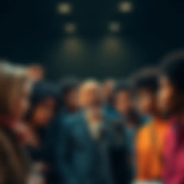 A group of diverse people engaged in a heated discussion about selling out, showing various expressions of concern and skepticism.