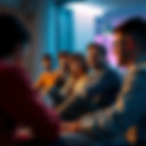 A group of people sitting together, sharing their thoughts about anxiety, creating a supportive environment.