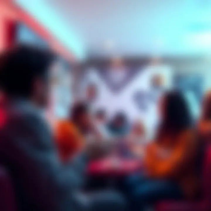 People discussing inspirations labeled as cheat codes A group of people sharing opinions about inspirations in a casual setting