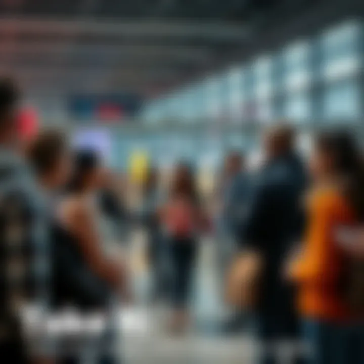 A group of people engaged in a serious conversation about decision-making in a public space.