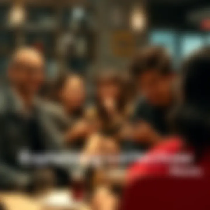 A group of diverse individuals engaged in a lively discussion about current news topics in a cozy setting.