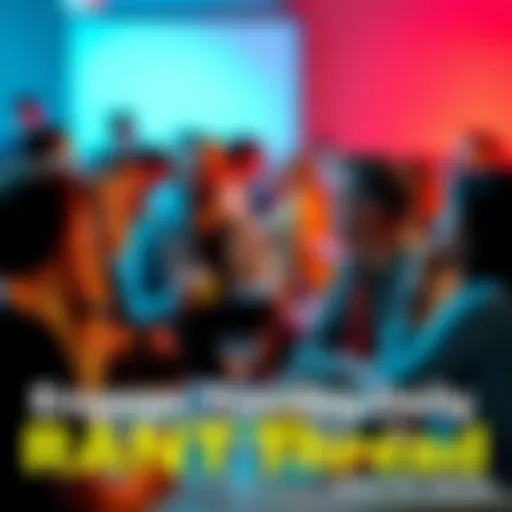 A diverse group of people sharing opinions in a discussion thread