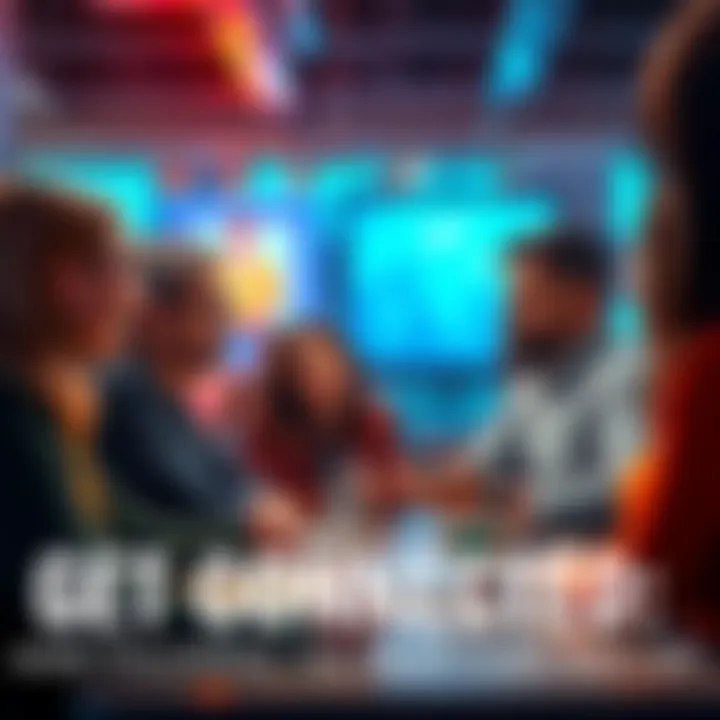 A group of people engaged in a spirited discussion, exchanging ideas and tips for success.