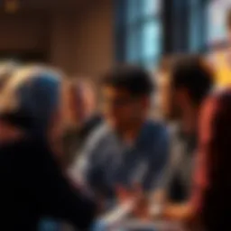 A group of people engaged in a lively discussion about what defines good and moral values in society.