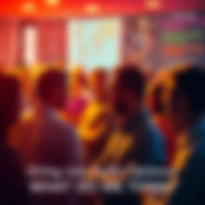 People discussing opinions A group of diverse people engaged in a lively discussion about current topics