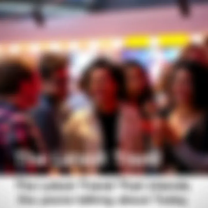 A group of people engaged in a lively discussion about a trending phrase, sharing laughs and opinions