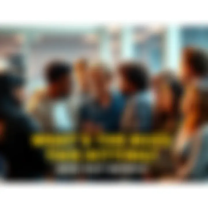 A diverse group of people sharing thoughts and opinions about a trending subject