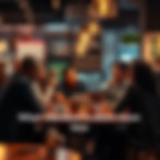Group of diverse people engaged in a discussion about cultural trends in a coffee shop