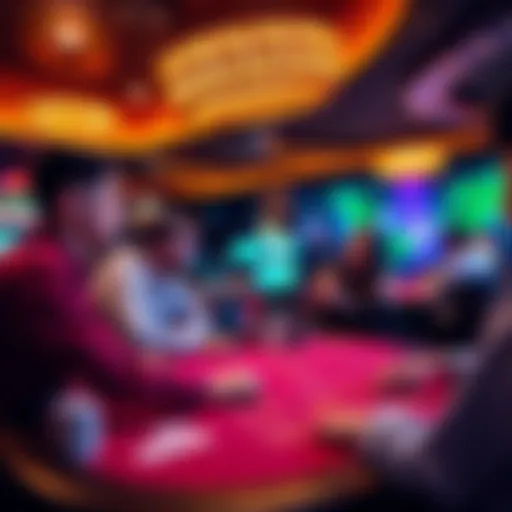 A group of people gathered around a casino table, placing bets and discussing their gambling experiences