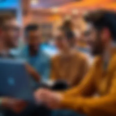 People Laughing Together A group of friends laughing and sharing funny moments in a lively discussion online