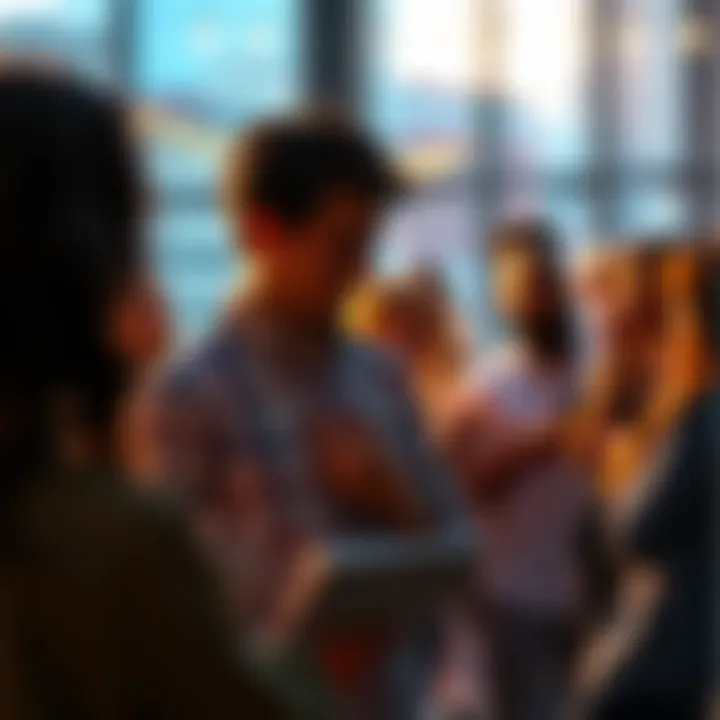 A group of people engaged in a conversation, exchanging thoughts and ideas