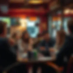 A group of diverse individuals discussing life choices in a cozy cafe, reflecting on their avoidance of gambling and its culture.