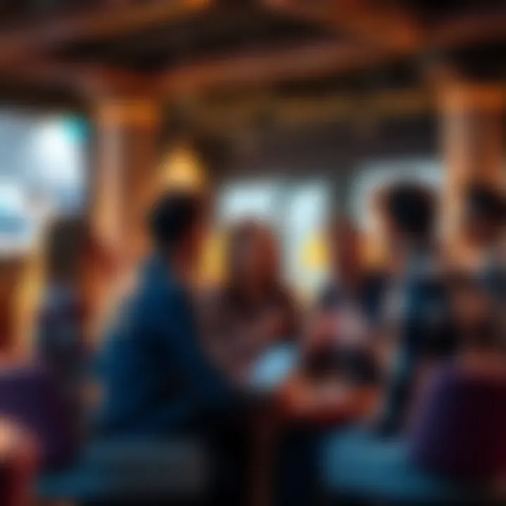 A group of people sharing their experiences about a bonus in a casual setting