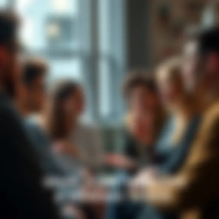 A group of diverse people engaged in a discussion, sharing their thoughts on trending topics in a casual setting.