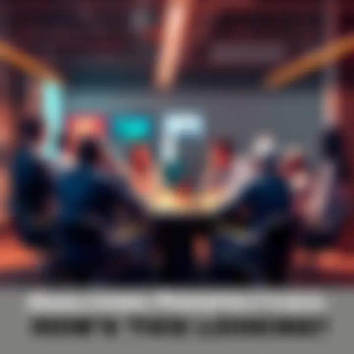 A group of people sitting around a table, sharing thoughts and ideas on current trends and updates.