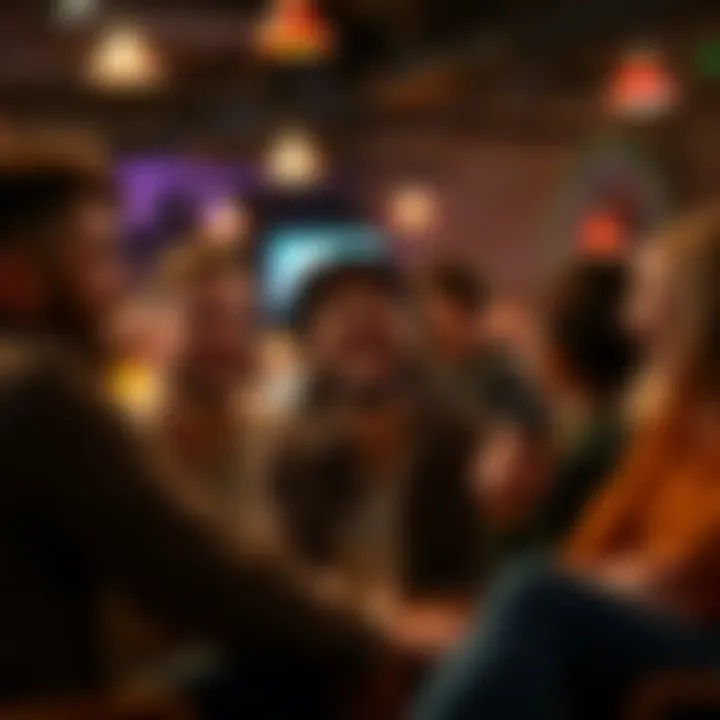 A group of people sharing funny moments at a gathering, with laughter and smiles all around.