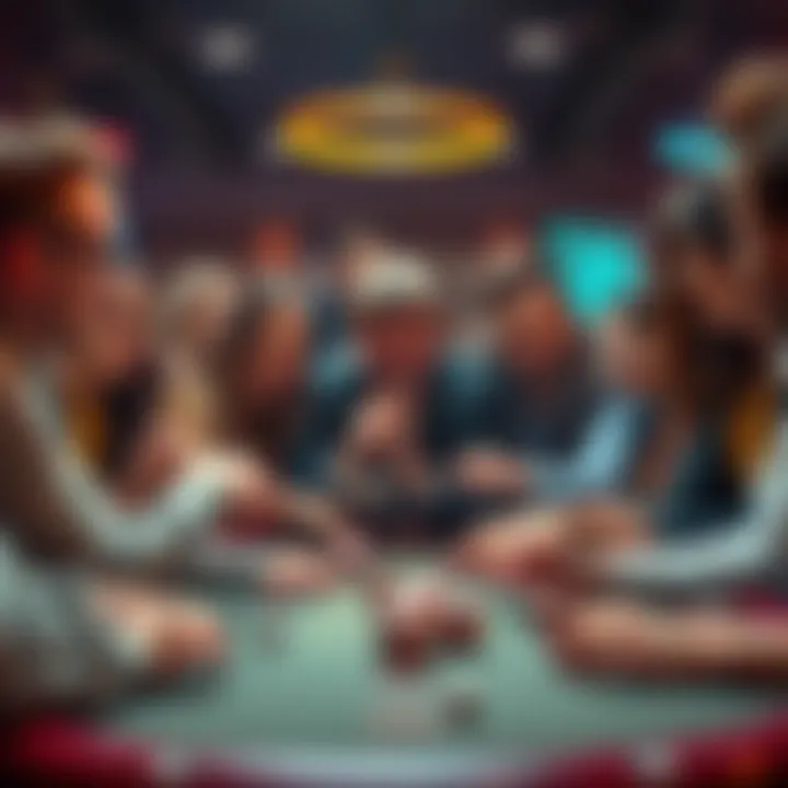 Group of people gathered around a table, enthusiastically rolling dice and sharing excitement in a gambling setting.