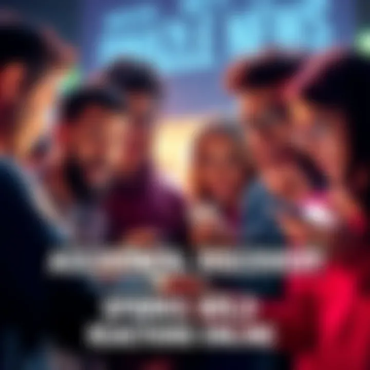 A group of people engaged in animated discussion on their devices, expressing surprise and curiosity over an unexpected discovery.