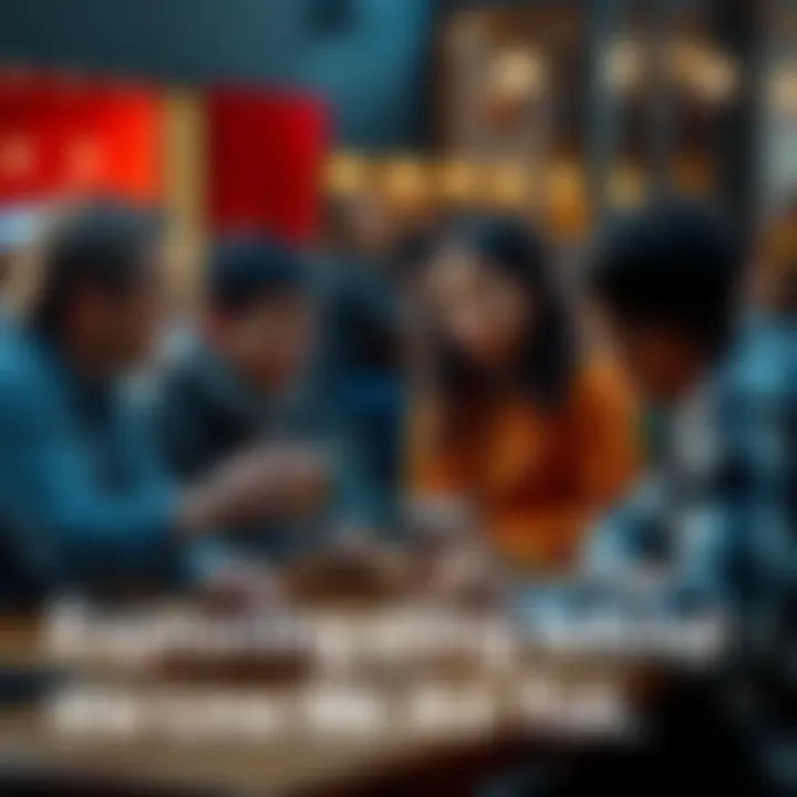 A group of people sitting together at a table, expressing emotions and connecting over coffee, reflecting on shared experiences.