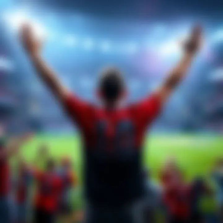 Individual raising their arms in joy after an unexpected victory, showing triumph amid challenges