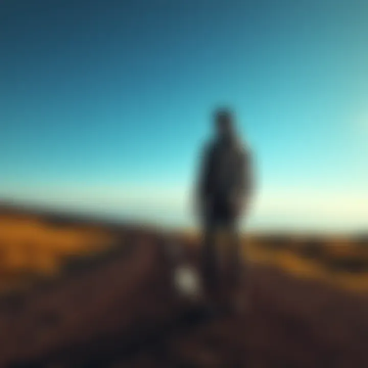 A person standing at a crossroads looking at two paths, illustrating the choice of taking risks in life.