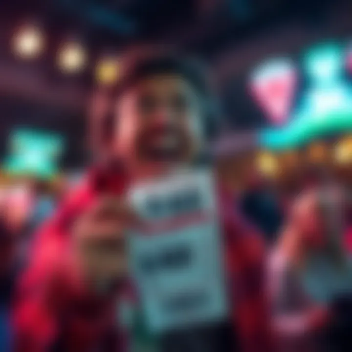 Individual excitedly holding a $40 betting slip for a challenge event tonight