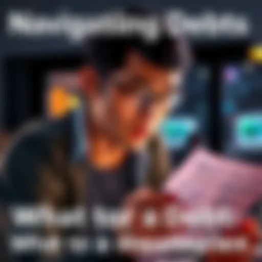 Individual looking at bills and financial documents with a concerned expression