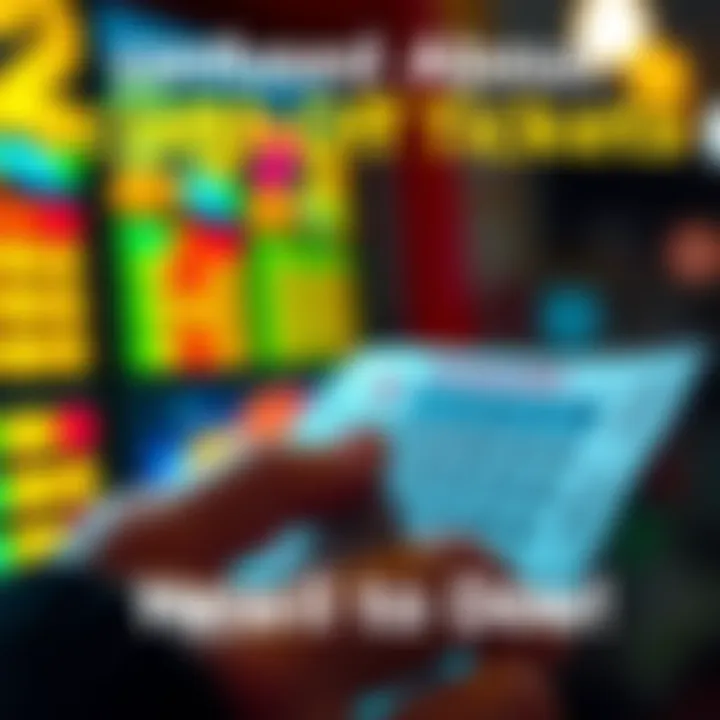 A person scratching off a scratch-off lottery ticket with focus on symbols and numbers