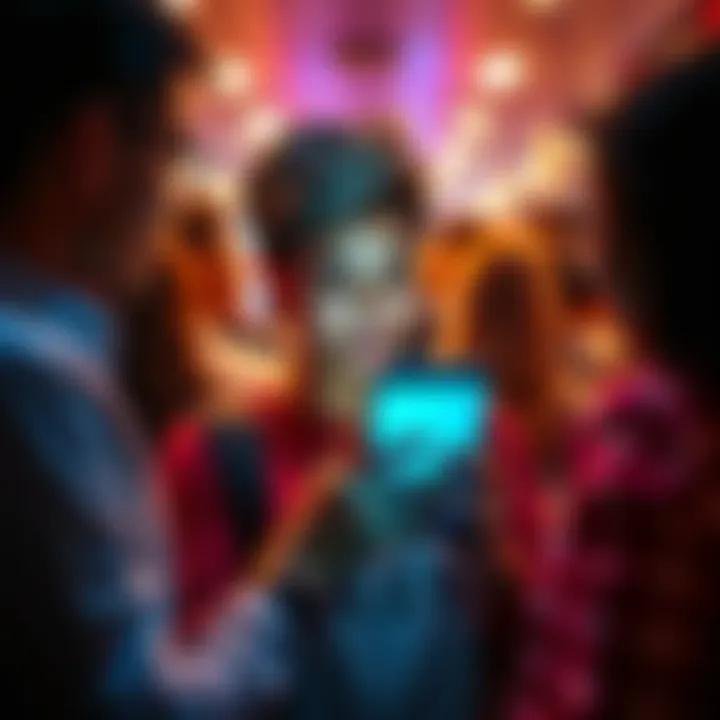 A person looking for assistance on their phone about retrieving a bonus link, surrounded by a community of people offering support.