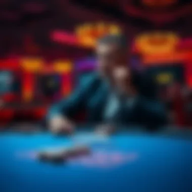 Person Taking a Break from Gambling Individual sitting at a table with cards and chips, looking thoughtful while pausing from playing Baccarat