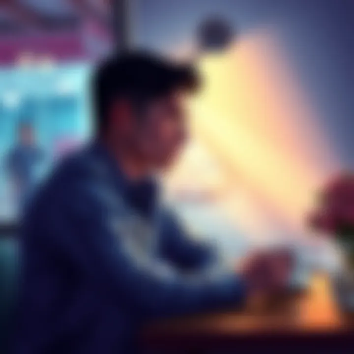 A person sitting at a table with a thoughtful expression, looking out a window, reflecting on a challenging day while sipping a cup of coffee