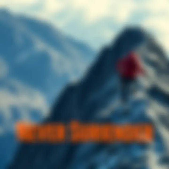 A determined person climbing a steep mountain, symbolizing resilience and strength during challenging times.