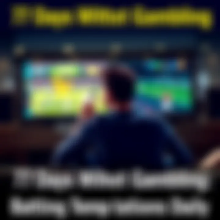 Person contemplating gambling decisions A person sitting on a couch with a concerned expression while watching a sports game on TV, symbolizing the struggle with gambling urges after a long break.