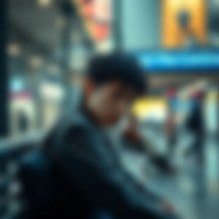A person sitting on a bench with tears in their eyes, reflecting deep emotions in a public space