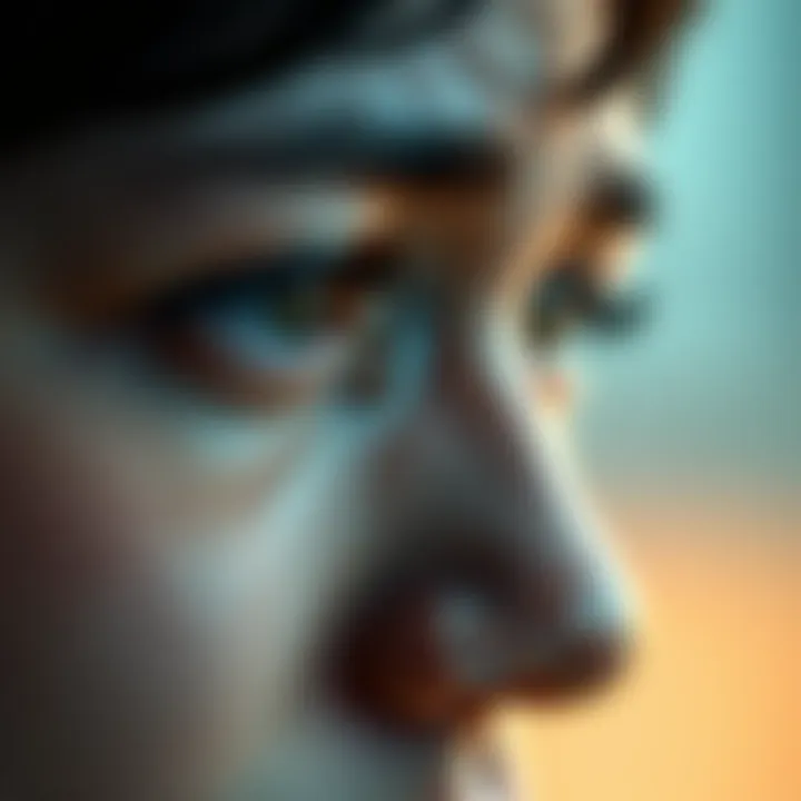 A close-up of a person with tears in their eyes, expressing deep emotions such as sadness and joy.